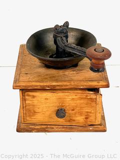 Vintage 1857 Adams Coffee Grinder / Mill With Pewter Hopper