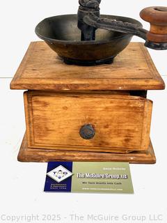 Vintage 1857 Adams Coffee Grinder / Mill With Pewter Hopper