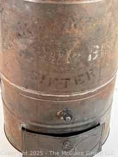 Large 21”T Metal Antique Flour Bin Sifter General Store Tin Cannister 