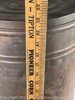 Large 21”T Metal Antique Flour Bin Sifter General Store Tin Cannister 