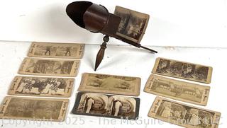 Victorian era stereo viewer and cards