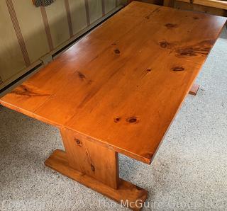 Large Knotty Wood Table   ???Height??? might be a coffee table