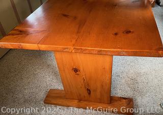Large Knotty Wood Table   ???Height??? might be a coffee table