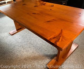 Large Knotty Wood Table   ???Height??? might be a coffee table
