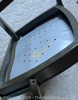 Padded metal office arm chair