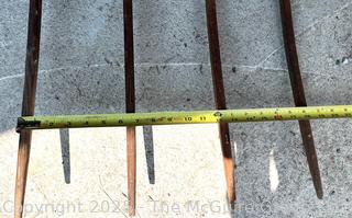 Handmade 4-tine metal rake/fork