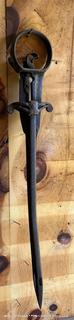 Antique Hay Harpoon Vintage Cast Iron 34" Farm Spear Tool