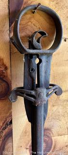 Antique Hay Harpoon Vintage Cast Iron 34" Farm Spear Tool