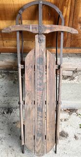 Vintage Fleetwing Racer Wooden Snow Sled
