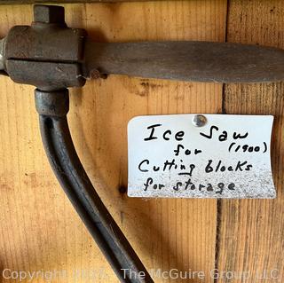 T-bar handled ice cutting saw (1900's) ice harvesting