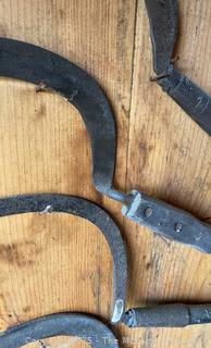 Four (4) Primitive Sickles