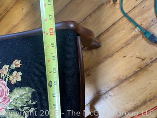 Needlepoint Seated Braced Balloon Back Side Chair