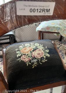 Needlepoint Seated Balloon Back Side Chair