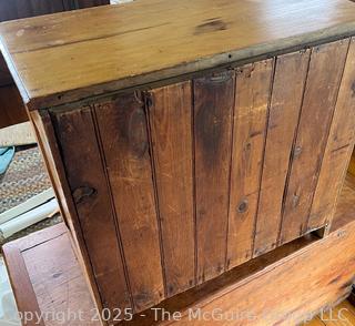 Knotty pine three drawer keyed dresser