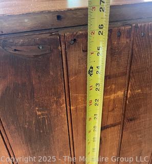 Knotty pine three drawer keyed dresser