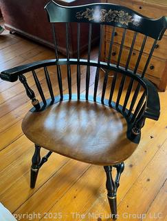 Braced Back Windsor Arm Chair with Stenciling