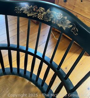 Braced Back Windsor Arm Chair with Stenciling