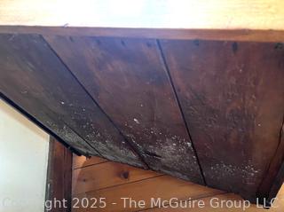 Four-drawer oak(?) keyed dresser, curved top drawer panel