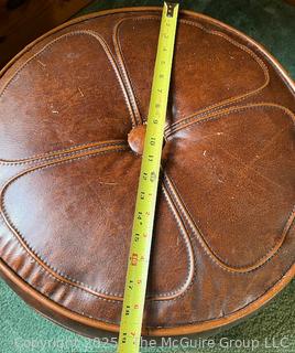 Brown Leather Hassock