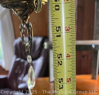 VICTORIAN ADJUSTABLE HANGING OIL LAMP (Rewired to electric)
