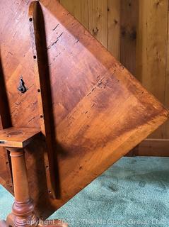 Spalted Maple of Scotch Hill Slant Front Table on Tripod Base Made by Chris Harter of Madison NY