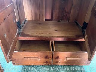 1980's TV Cabinet Made From Scotch Hill Pine Barn Planks