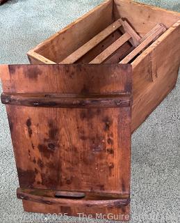 Primitive Lidded Wooden Butter Churn with Hand Crank (12x11x16")