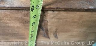 Primitive Lidded Wooden Butter Churn with Hand Crank (12x11x16")