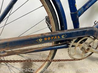 Vintage girl's bike by Royal w/front brake (blue)