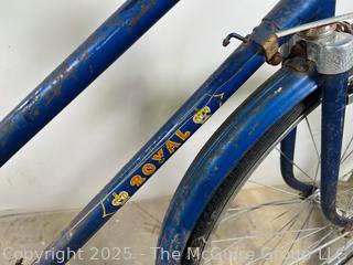 Vintage girl's bike by Royal w/front brake (blue)