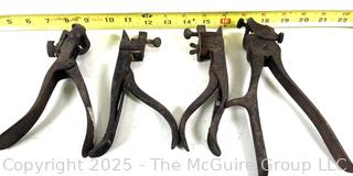 ???????? Group of four (4) saw-tooth aligning pliers/clamps