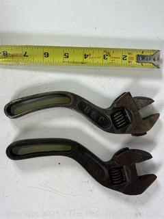 Two (2) B & C (Bemis & Call) B&C Vintage 6-inch adjustable wrenches