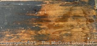 Antique hinged wooden box w/paper lining. 36x17x17"