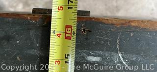 Antique hinged wooden box w/paper lining. 36x17x17"