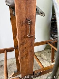 Antique Wooden Wringer Clothes Washer with Double Fold Down Benches. Anchor Brand