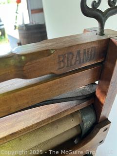 Antique Wooden Wringer Clothes Washer with Double Fold Down Benches. Anchor Brand