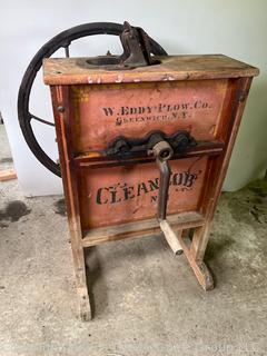 Antique Corn Sheller Hand Cranked.  Eddy Plow Co. Greenwich NY "Clean Cob No.1" Early 1900's
