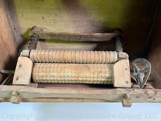 Antique Wooden Wash Tub and Clothes Wringer circa 1870's