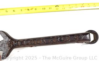 ??? DUPLICATE wrong lot# photo  Three (3) Vintage Farm Implement Combination Wrenches: Sheldon Axel