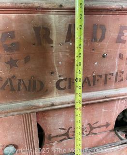 Antique Belt Driven Grain Fanning Mill Made by Grader and Chaffer. Original Paint and Stenciling