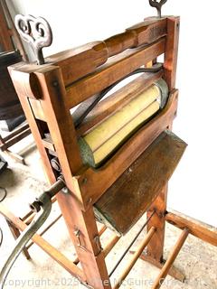 Antique Wooden Wringer Clothes Washer with Double Fold Down Benches. Anchor Brand