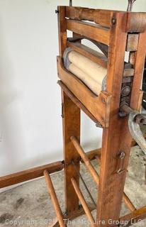 Antique Wooden Wringer Clothes Washer with Double Fold Down Benches. Anchor Brand