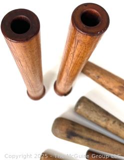 Assortment of 19th C Treenware Including Wooden Pegs and Sailors Fids