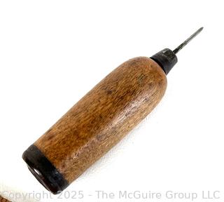 Group Including Specialized Task Wooden Hand Saws, Marking Gages, Awl and Lufkin Boxwood Folding Rule 