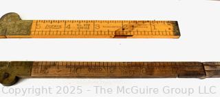 Four (4) Folding Wood Carpenters Rulers