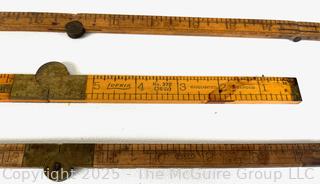 Four (4) Folding Wood Carpenters Rulers