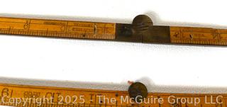 Four (4) Folding Wood Carpenters Rulers