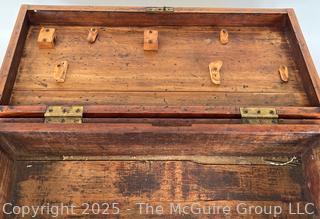 Flip Top Oak and Brass Toolbox Chest