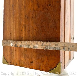 Flip Top Oak and Brass Toolbox Chest