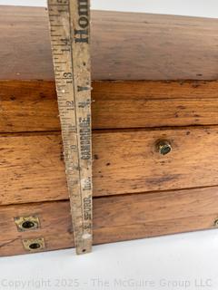 Flip Top Oak and Brass Toolbox Chest